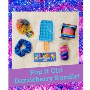 Pop It Girl, Blue Popsicle, Slinky, Squishy Ball, Slime Bundle Set!